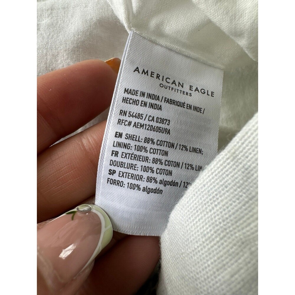 American Eagle Boho Cotton Linen Blend Floral Tiered Crop Tank Maxi Skirt Set L - Picture 8 of 8